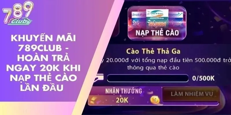 Chương trình thưởng 10% nạp bảo hiểm trong 3 vòng tại 789club